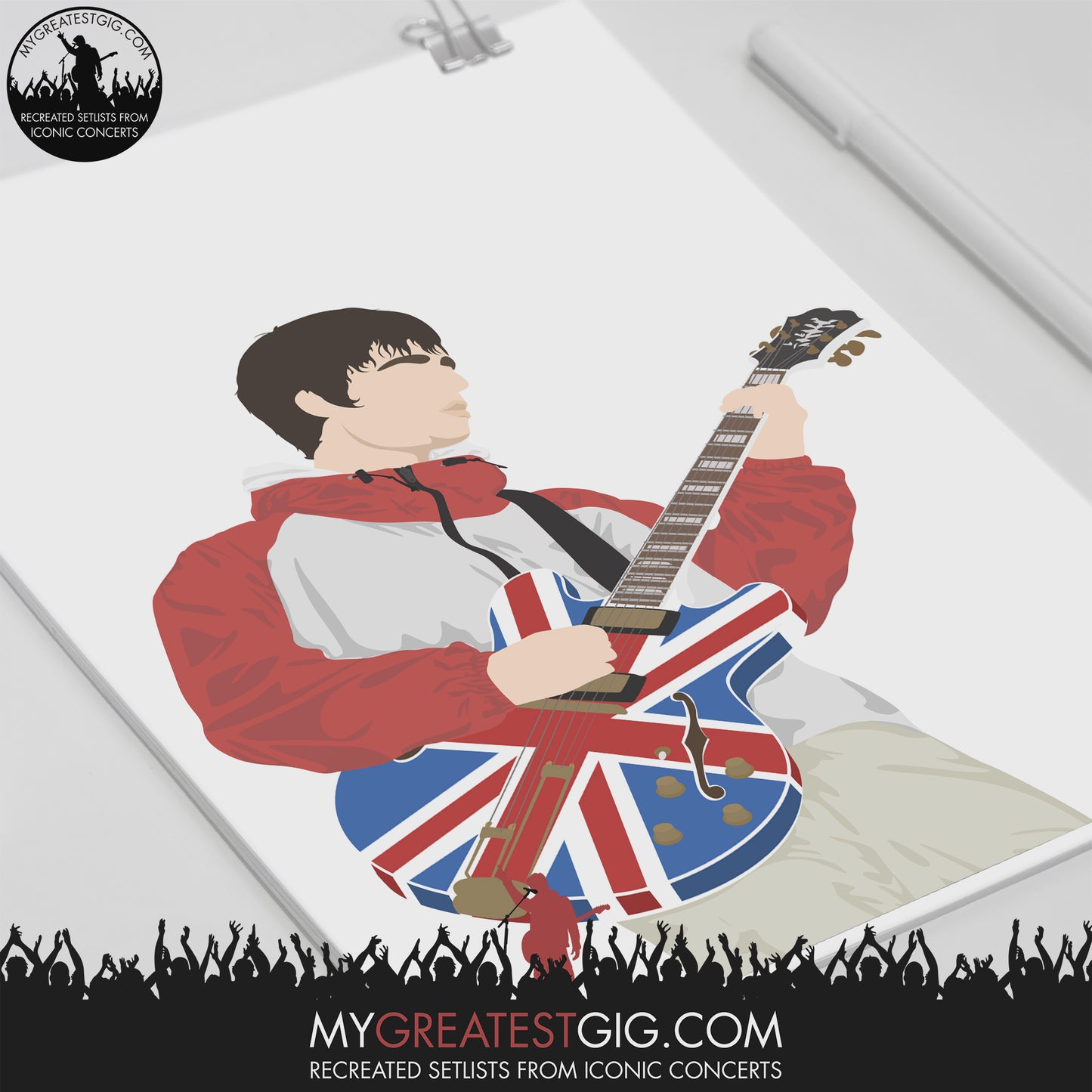 Noel Gallagher Oasis Maine Road 1996 (27th April) - Minimal Illustration Poster