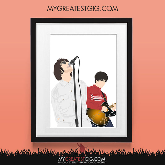 Oasis Knebworth (Red) - Minimal Illustration Poster