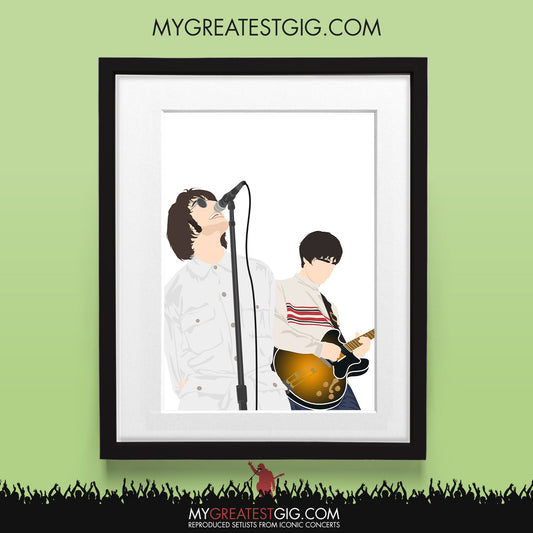 Oasis Knebworth (White) - Minimal Illustration Poster