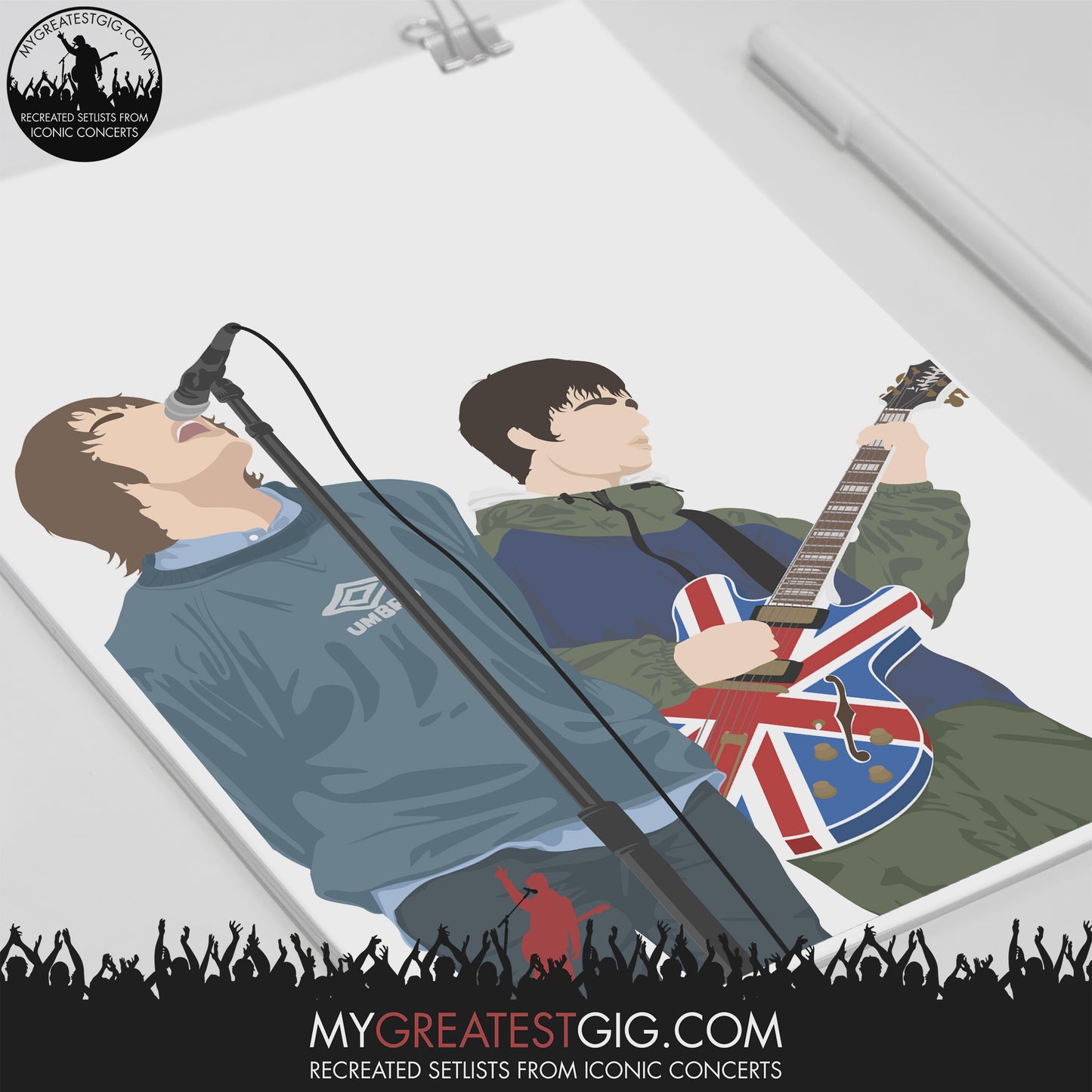 Oasis Maine Road 1996 (28th April) - Minimal Illustration Poster