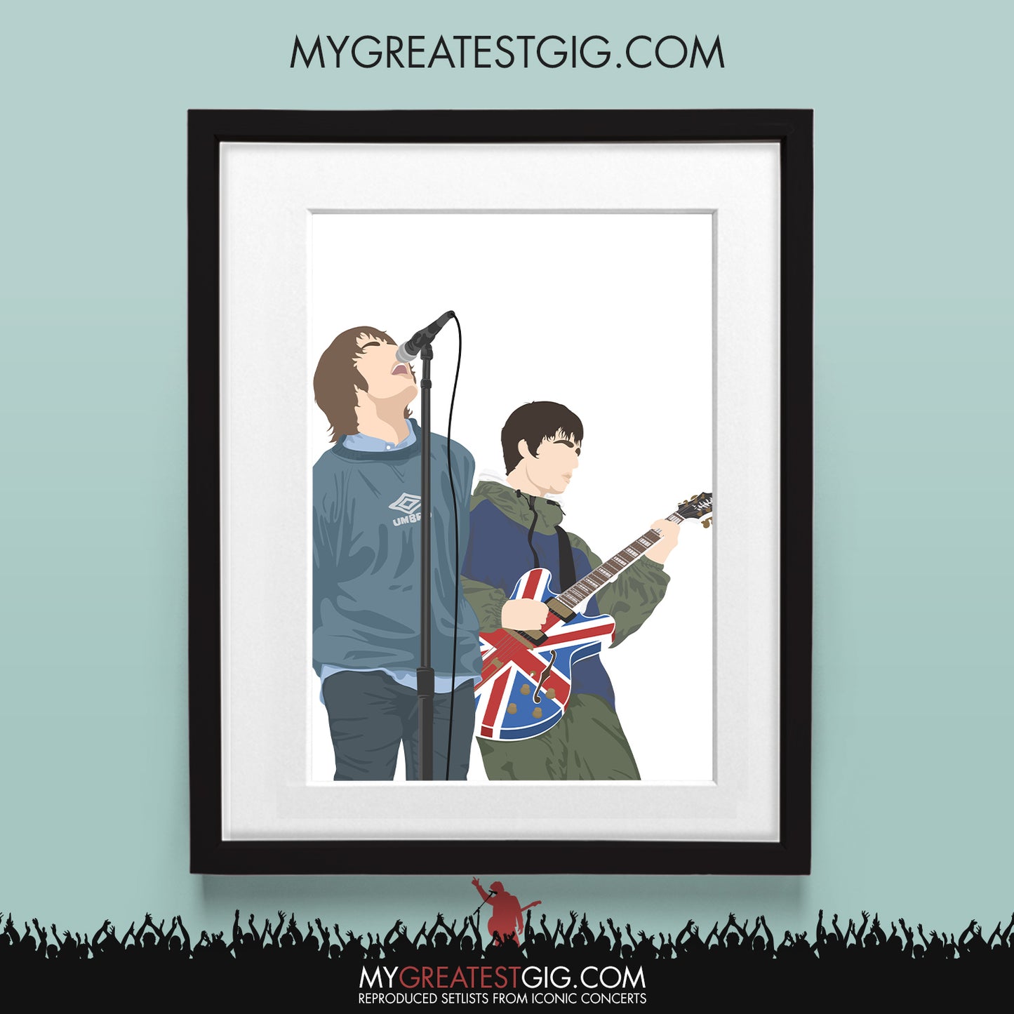 Oasis Maine Road 1996 (28th April) - Minimal Illustration Poster