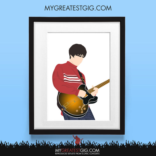Noel Gallagher Knebworth (Red Jumper) - Minimal Illustration Poster