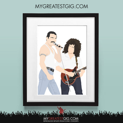 Queen (Live Aid) - Minimal Illustration Poster