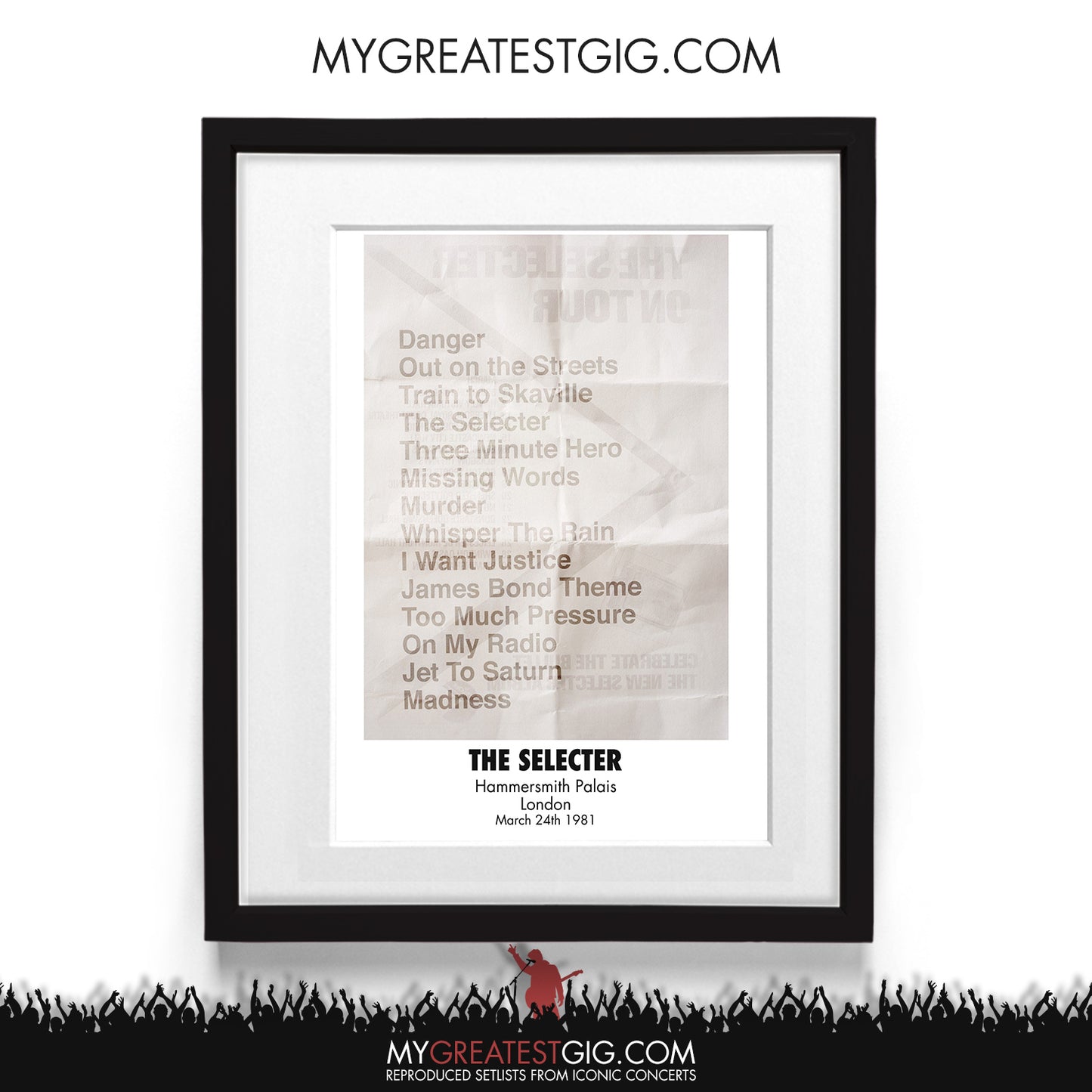 The Selecter - London - Mar 24th 1981 Recreated Setlist Poster