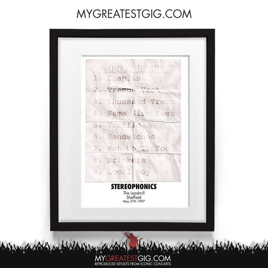 Stereophonics - The Leadmill - Sheffield - May 27th 1997 Recreated Setlist Poster