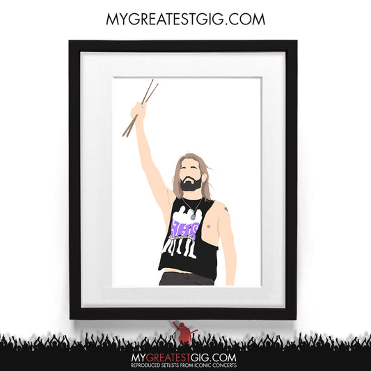 Taylor Hawkins (Foo Fighters) - Minimal Illustration Poster
